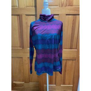 Merrell Women XL Lauley Half Zip Long Sleeve Shirt Opti-Wick Colorful Fig Prism